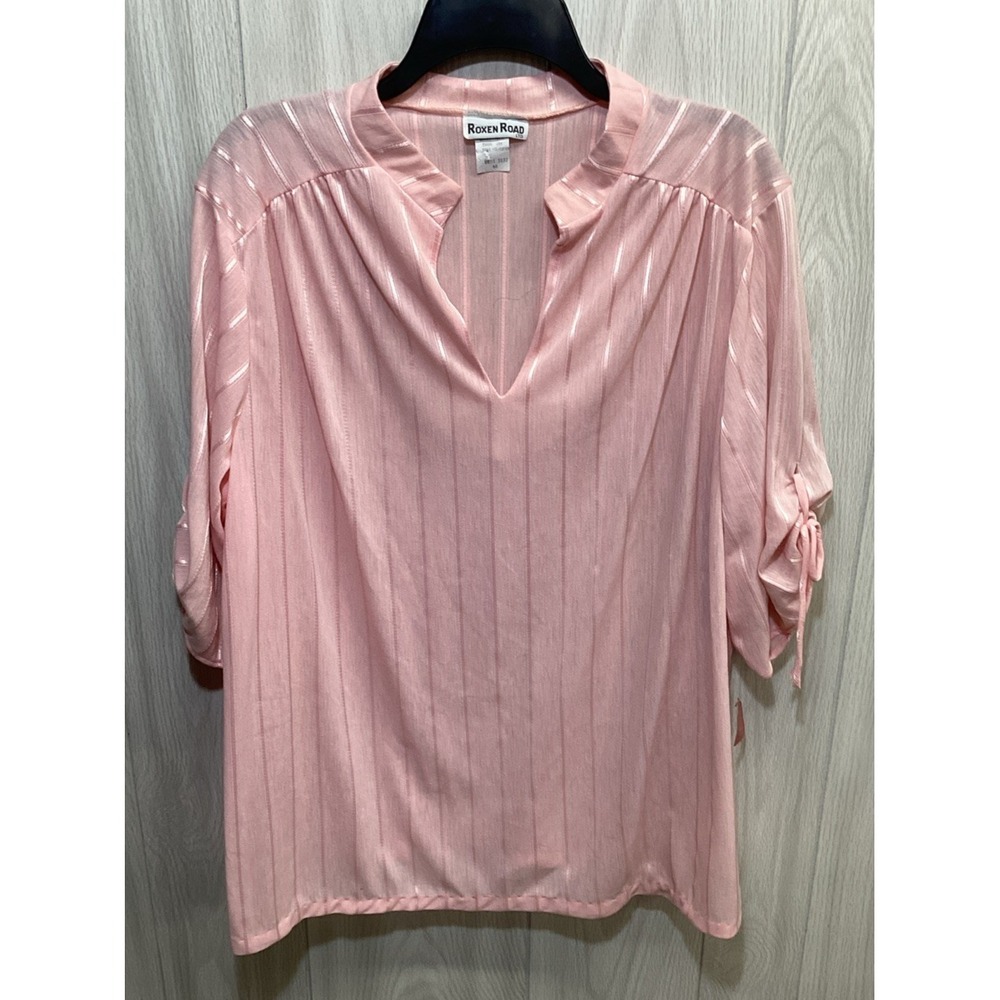 ROXEN‎ ROAD Women's (Size 24x26") 3/4 Tie Sleeve V-Neck Shirt Polyester